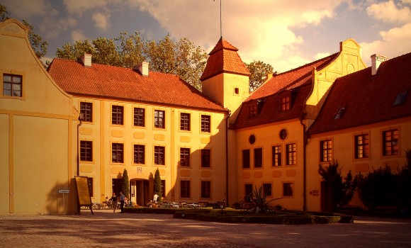 Castle Krokowa of von Krockow family. Today museum, hotel and to tourist attraction in Pomerania, northern Poland